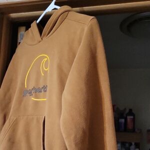 Carhartt Kids Tan Hoodie with Yellow Logo